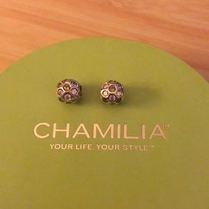 Set of Chamilia beads with colored stones